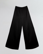 Load image into Gallery viewer, Paradisefold wide-leg black silk trousers