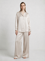Load image into Gallery viewer, wide leg oyster silk palazzo pants