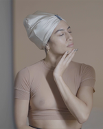 Load image into Gallery viewer, Monochrome Turban - Paradisefold 100% Silk Hair Wrap Hair Accessory