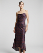 Load image into Gallery viewer, Paradisefold purple silk dress