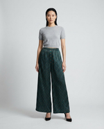 Load image into Gallery viewer, Empress Palazzo silk palazzo trousers, showing wide leg drape and movement