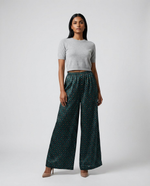 Load image into Gallery viewer, Empress Palazzo wide leg silk pants with pockets, pure mulberry silk trousers by Paradisefold