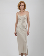 Load image into Gallery viewer, Paradisefold silk oyster champagne dress