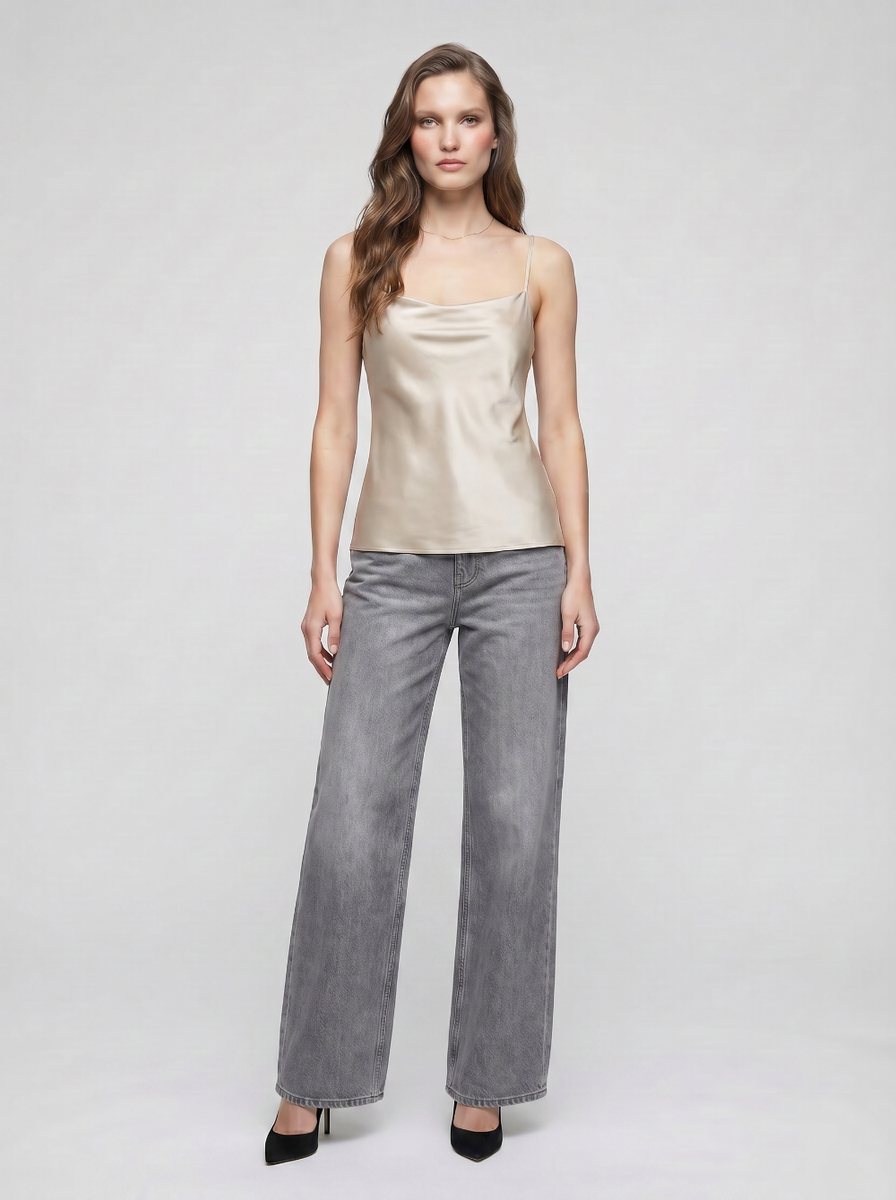 CLEARANCE Melt Top - Paradisefold Silk Camisole - Flowing oyster