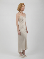 Load image into Gallery viewer, Paradisefold silk oyster champagne dress