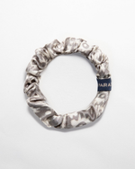Load image into Gallery viewer, Tiny Limitless silk scrunchie no-snag hair tie, pure mulberry silk, handmade in London by Paradisefold