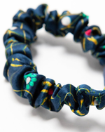 Load image into Gallery viewer, Tiny Court silk scrunchie no-snag hair tie, reversible design showing second print by Paradisefold