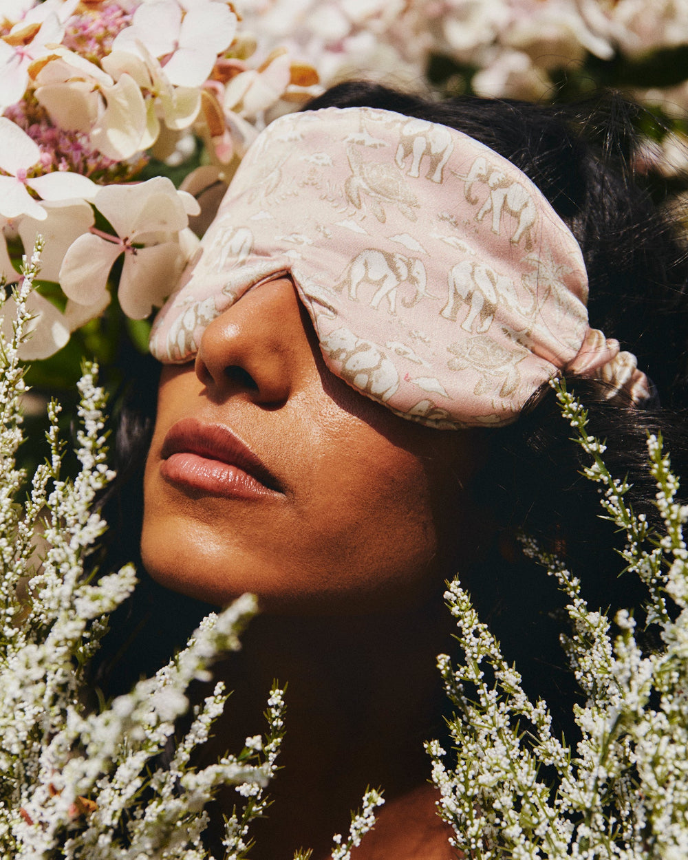 Turtles silk sleep mask and eye mask, pure mulberry silk, handmade in London by Paradisefold
