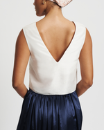 Load image into Gallery viewer, Not Your Average White Silk V-Neck