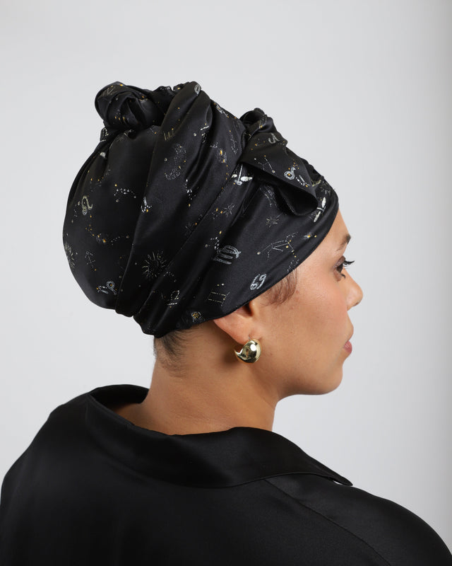 A Little Bit of Reality silk hair wrap for sleeping, detail of Grade 6A mulberry silk by Paradisefold