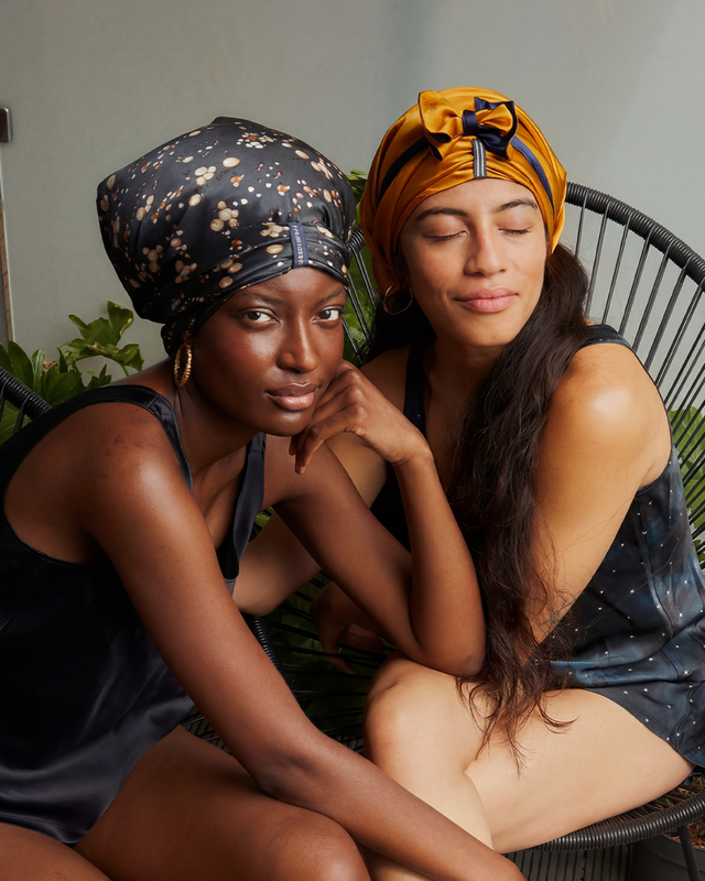At Roulettes Fold silk hair wrap for sleeping, pure mulberry silk, handmade in London by Paradisefold