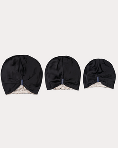 Monochrome Turban - Paradisefold 100% Silk Hair Wrap Hair Accessory