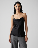 Load image into Gallery viewer, Paradisefold black silk camisole - Float Top
