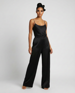 Load image into Gallery viewer, Paradisefold wide-leg black silk trousers 
