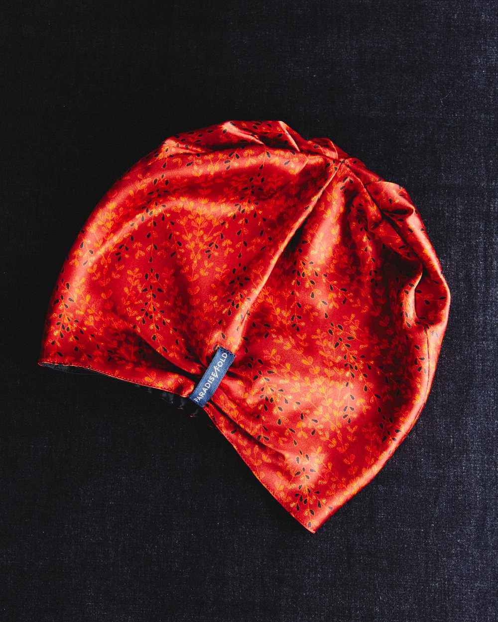 Almond Tears Turban silk turban, reversible design showing second print