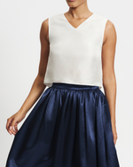 Load image into Gallery viewer, Not Your Average White Silk V-Neck
