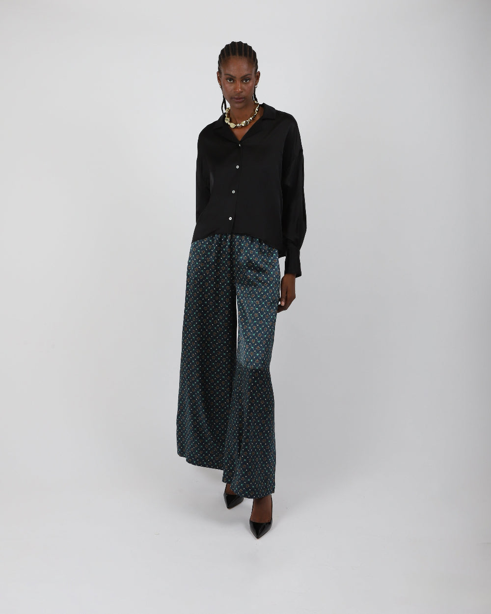 Empress Palazzo - Paradisefold Wide Silk Trousers