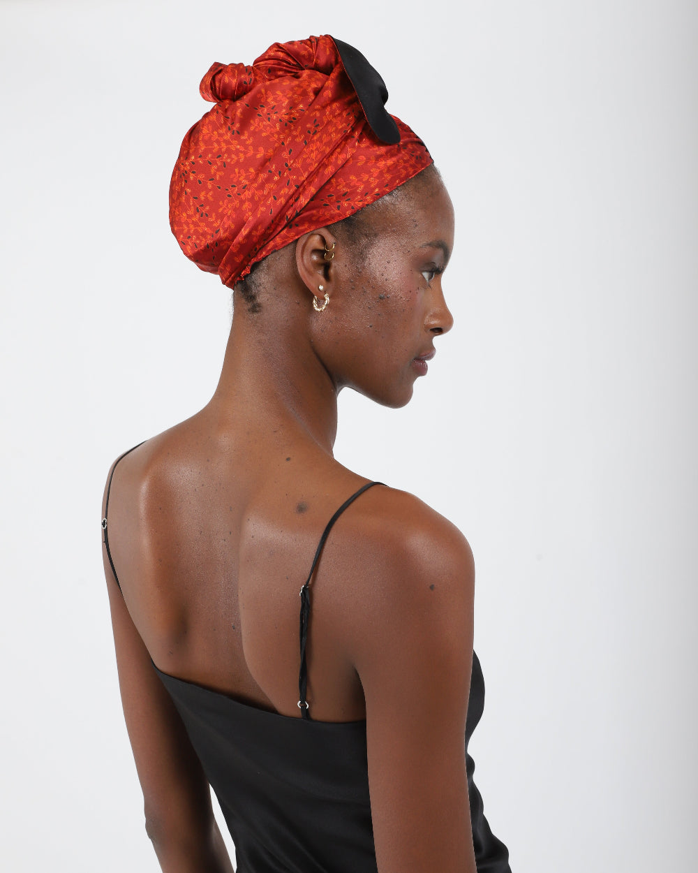 Killing Socrates silk hair and head wrap, reversible design showing second print