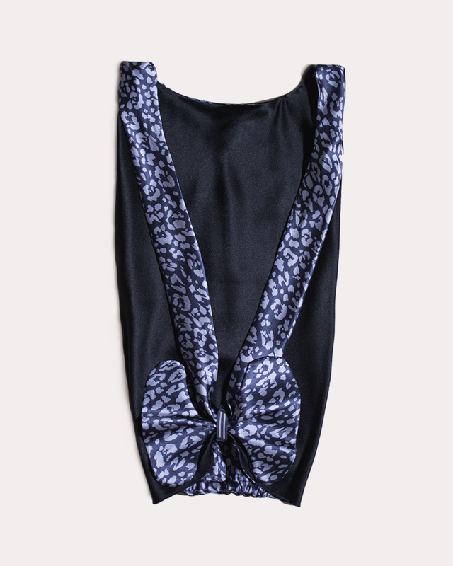 Leopard Fold silk hair wrap, detail of Grade 6A mulberry silk texture