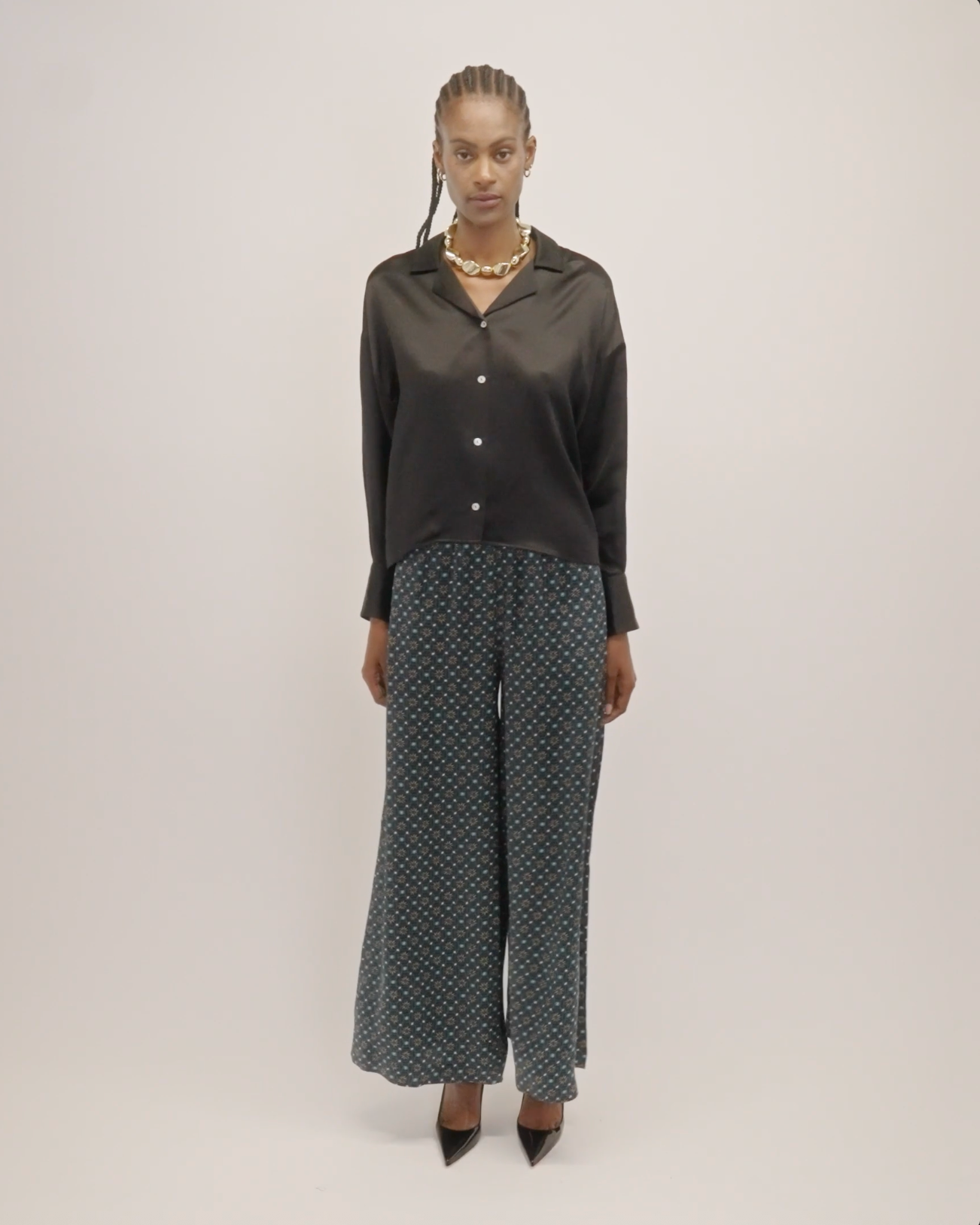 Empress Palazzo - Paradisefold Wide Silk Trousers