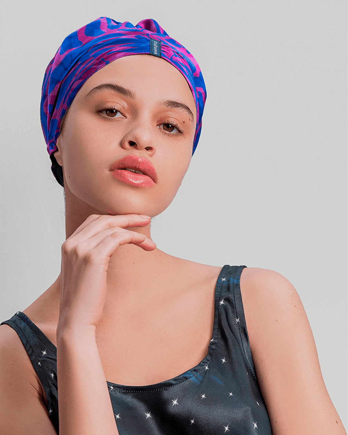 Oceania Fold silk hair wrap, detail of Grade 6A mulberry silk texture