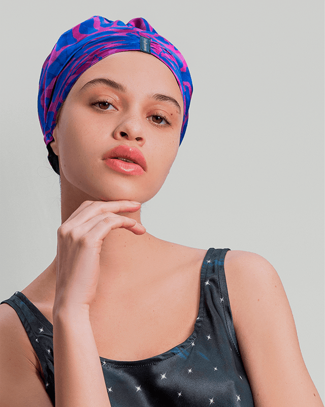 Oceania Fold silk hair wrap, detail of Grade 6A mulberry silk texture
